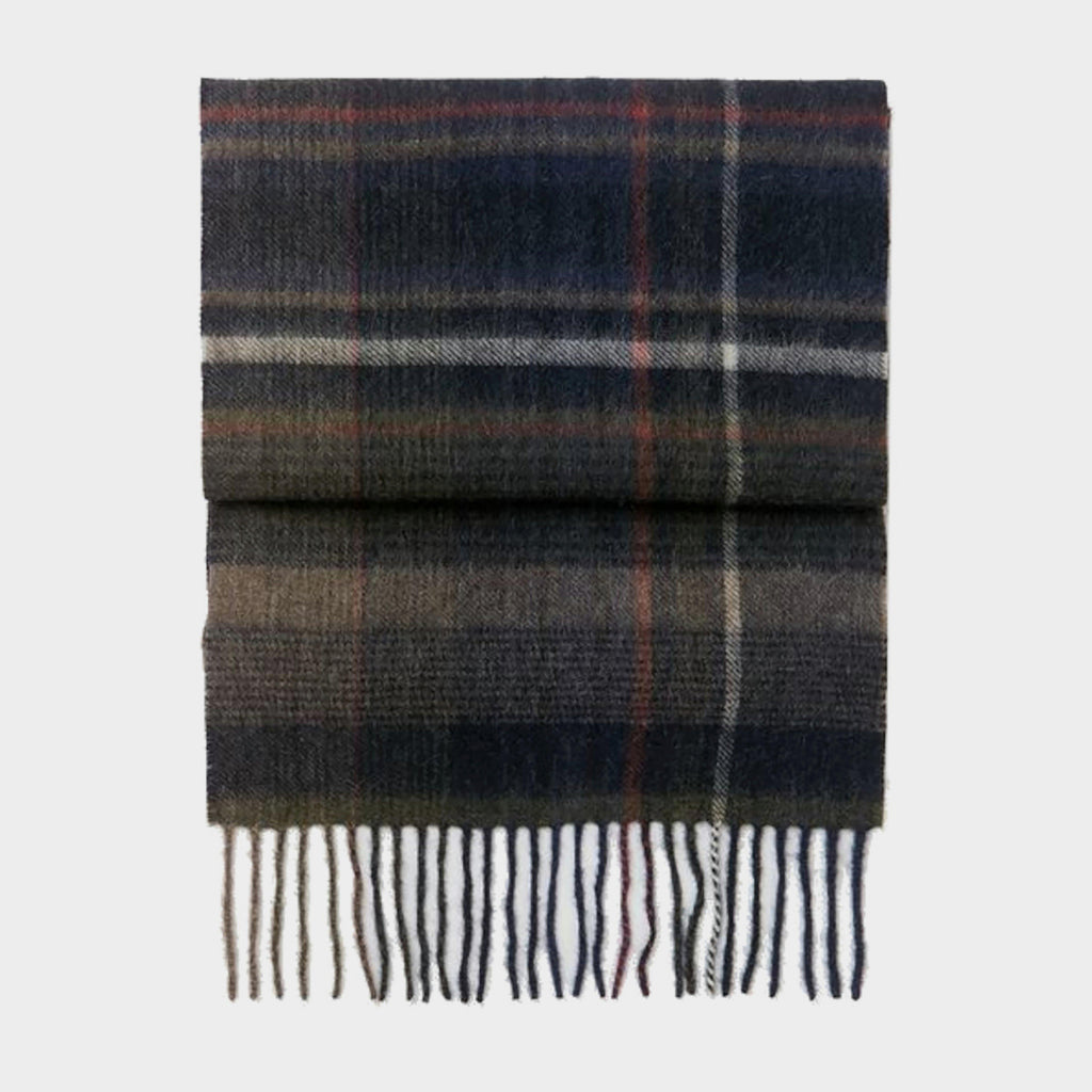 Tytherton Wool Scarf Green Navy Check
