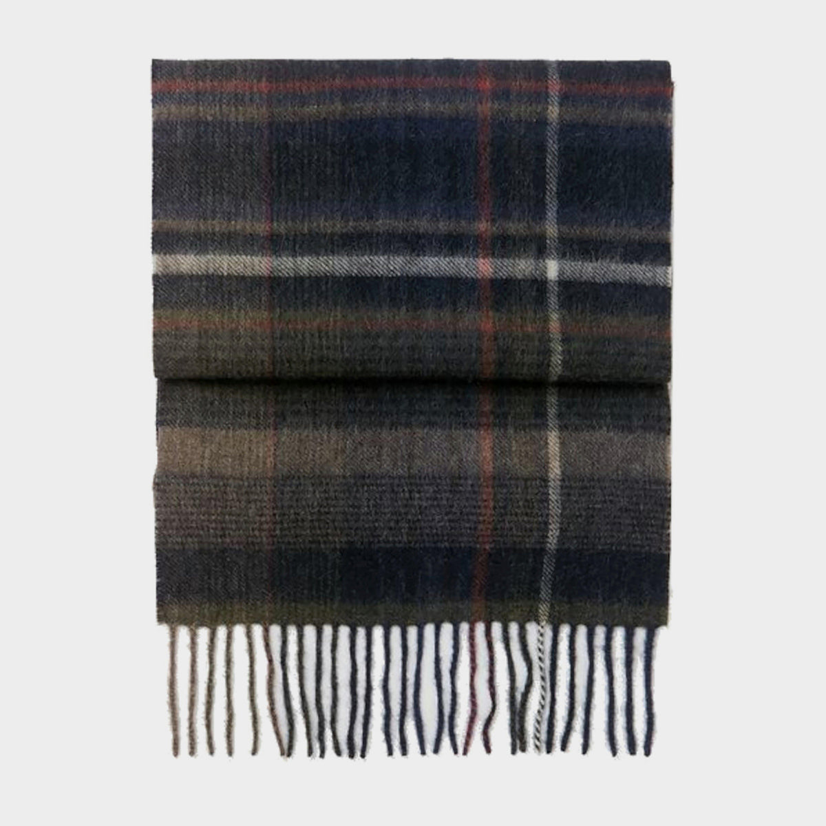 Tytherton Wool Scarf Green Navy Check