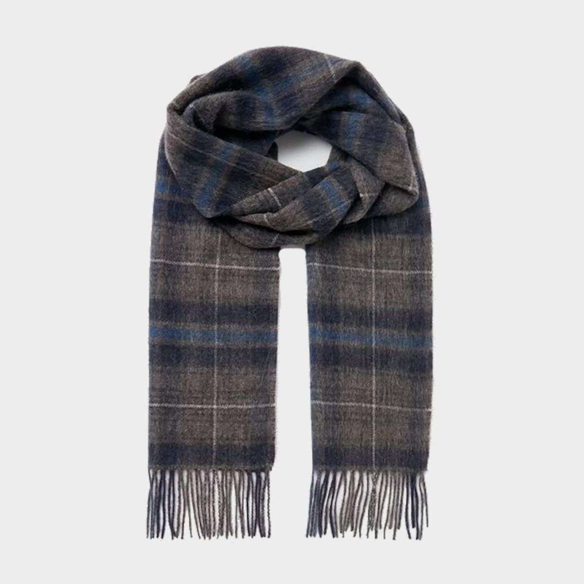 Tytherton Wool Scarf Grey Marl Check