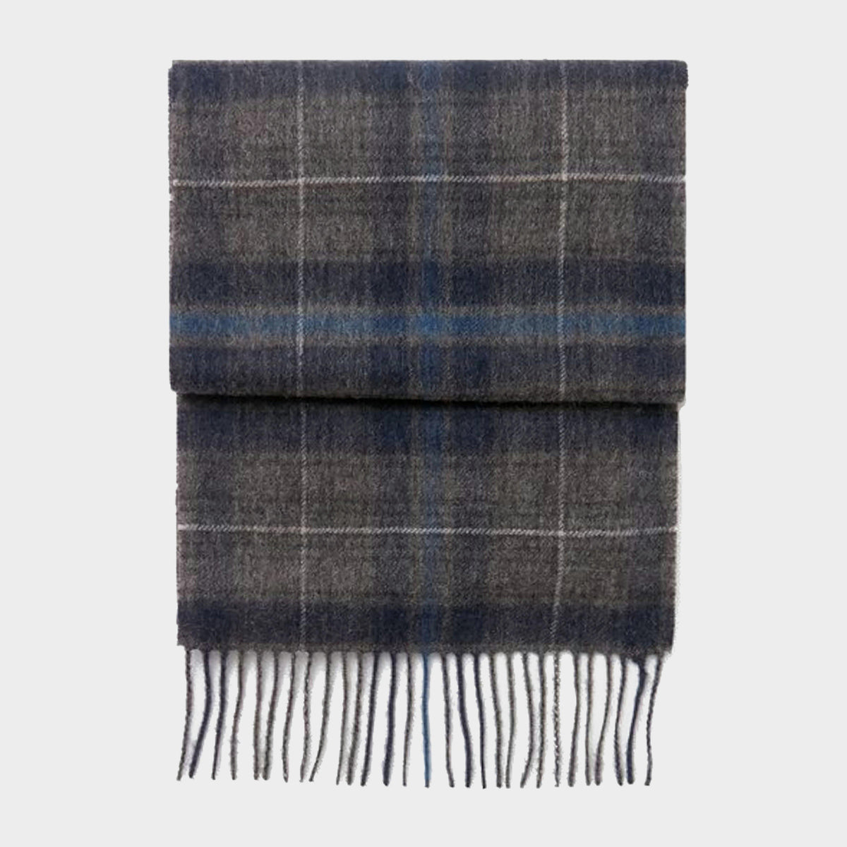 Tytherton Wool Scarf Grey Marl Check