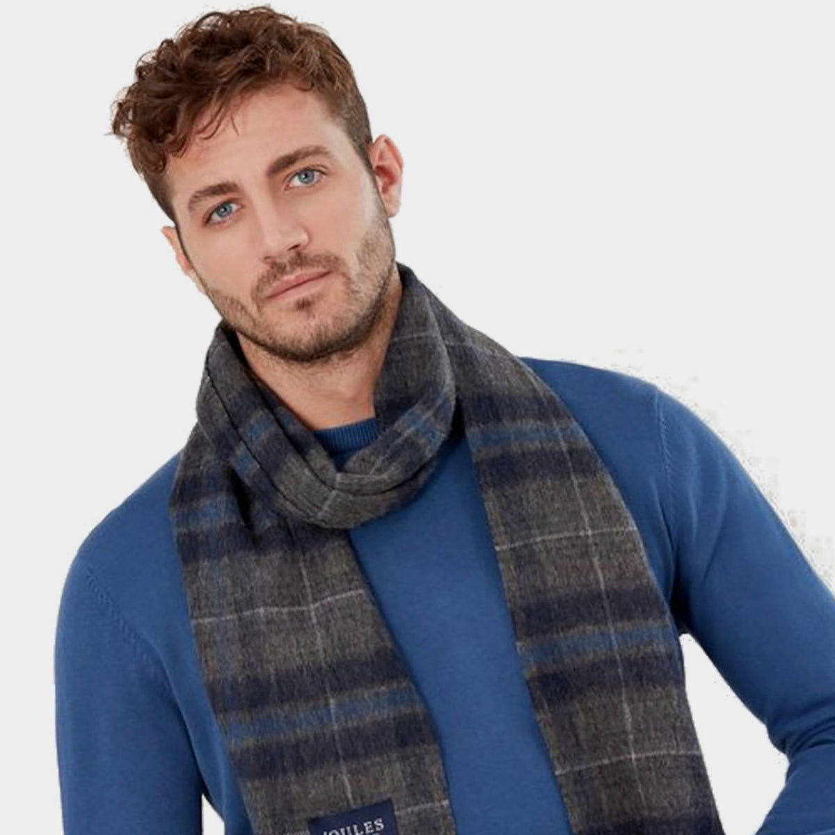 Tytherton Wool Scarf Grey Marl Check
