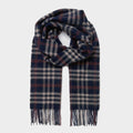 Tytherton Wool Scarf Navy Cream Check