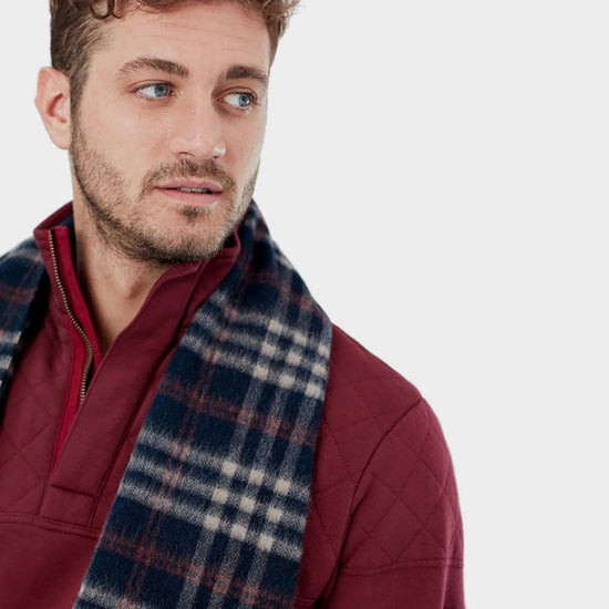 Tytherton Wool Scarf Navy Cream Check