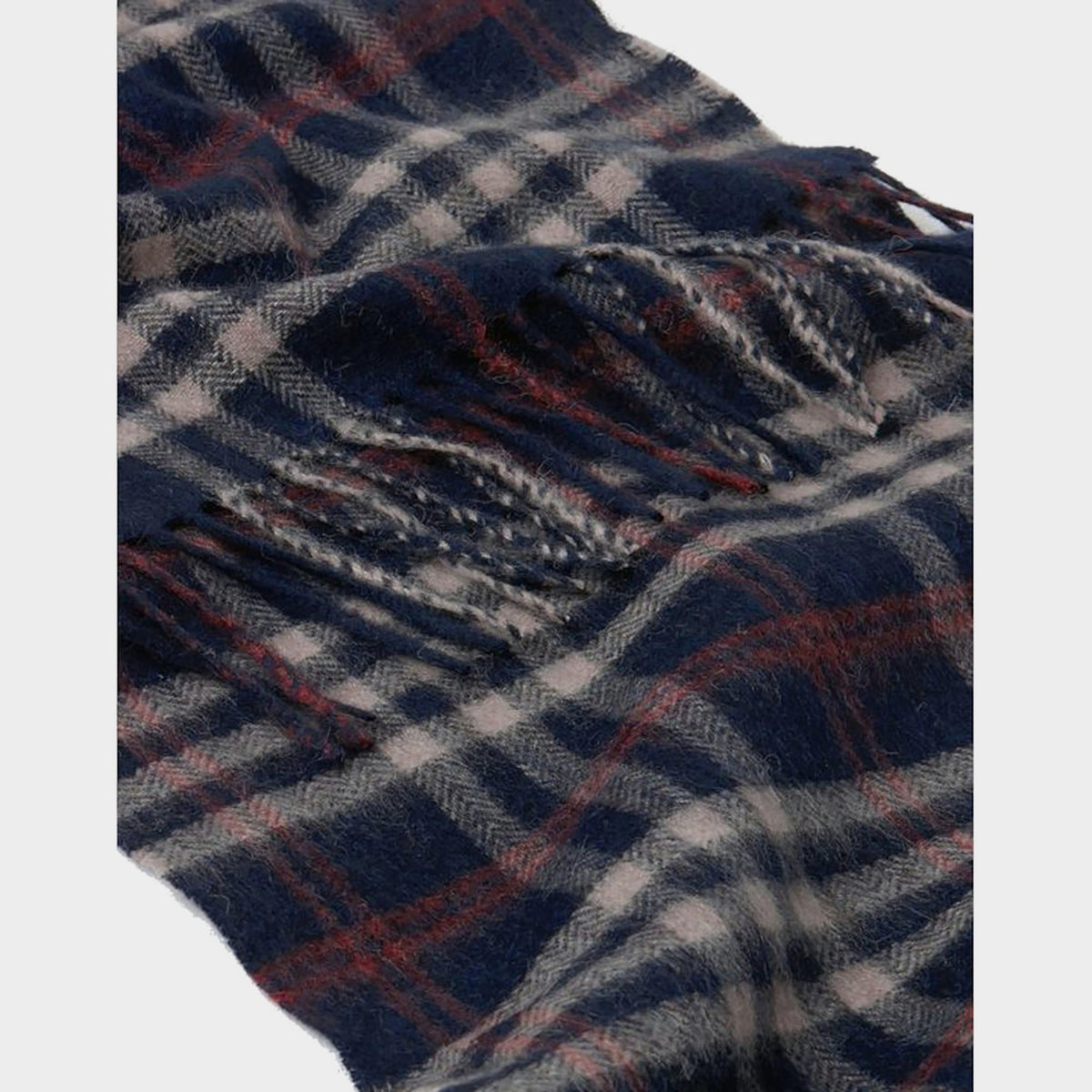 Tytherton Wool Scarf Navy Cream Check