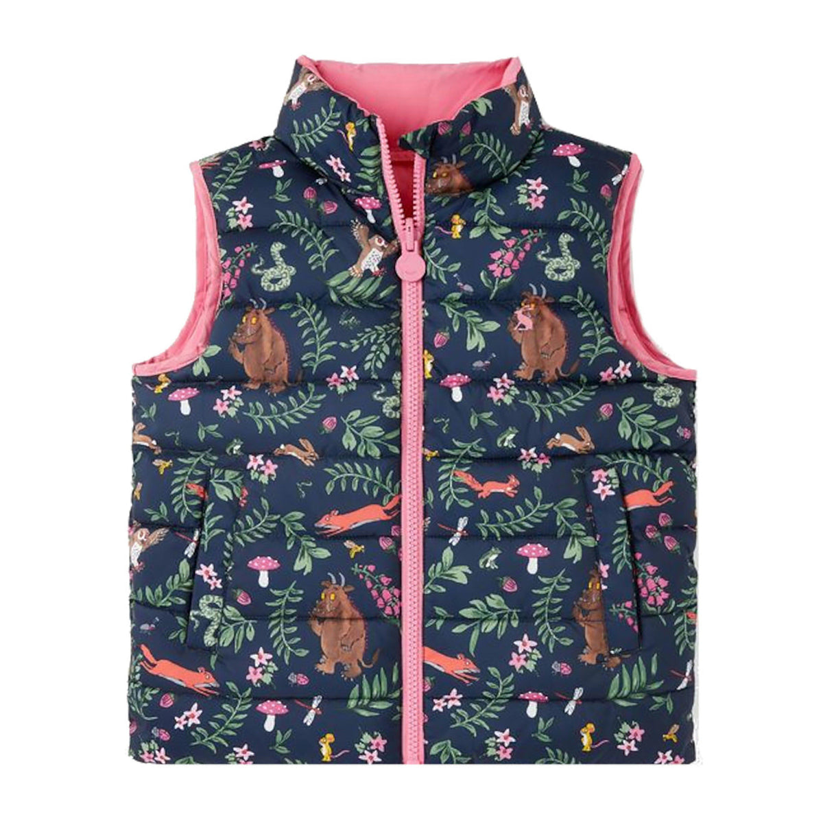 Gruffalo Flip It Reversable Gilet Gruffalo Blue Floral