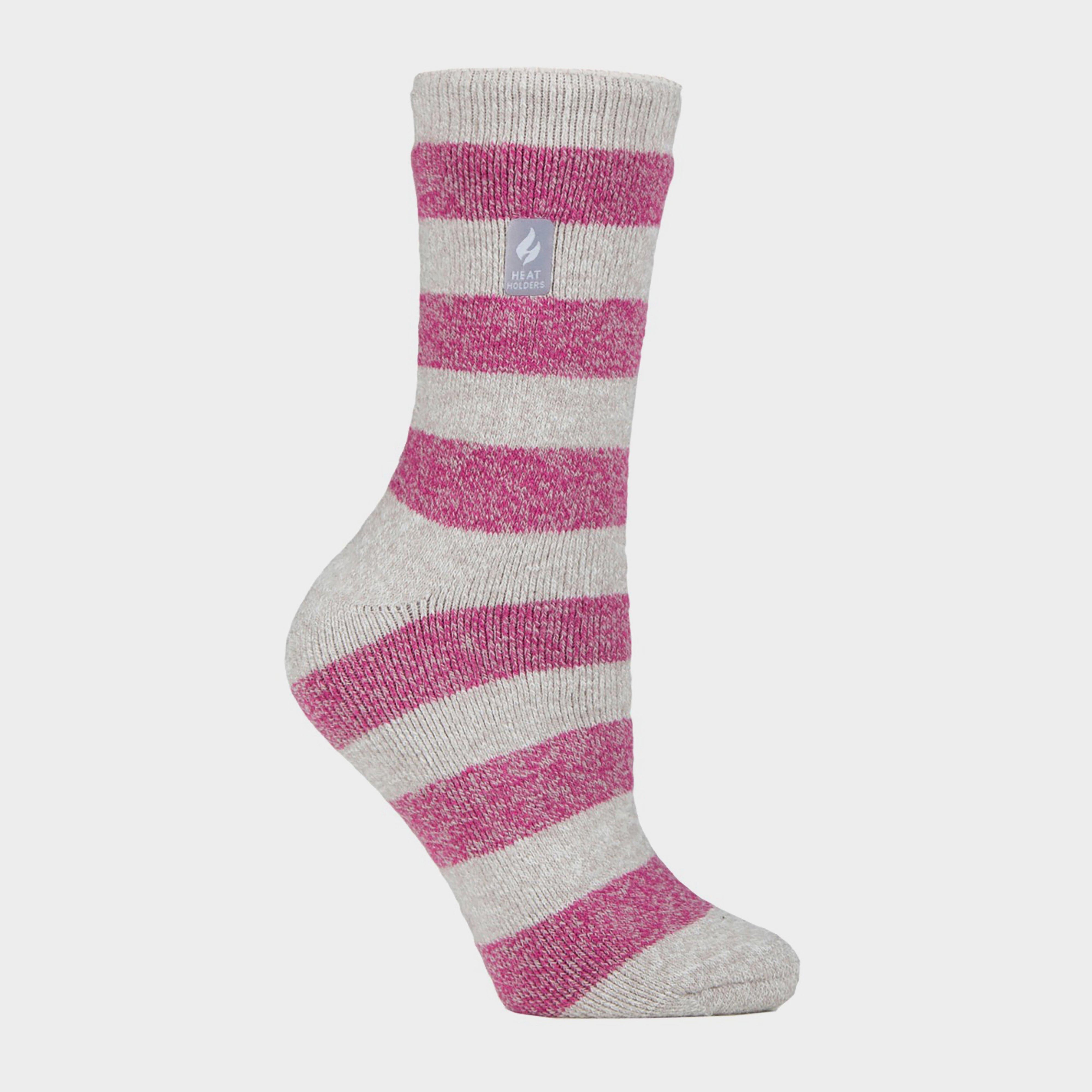 Ladies Stripe Lite Socks Grey/Berry