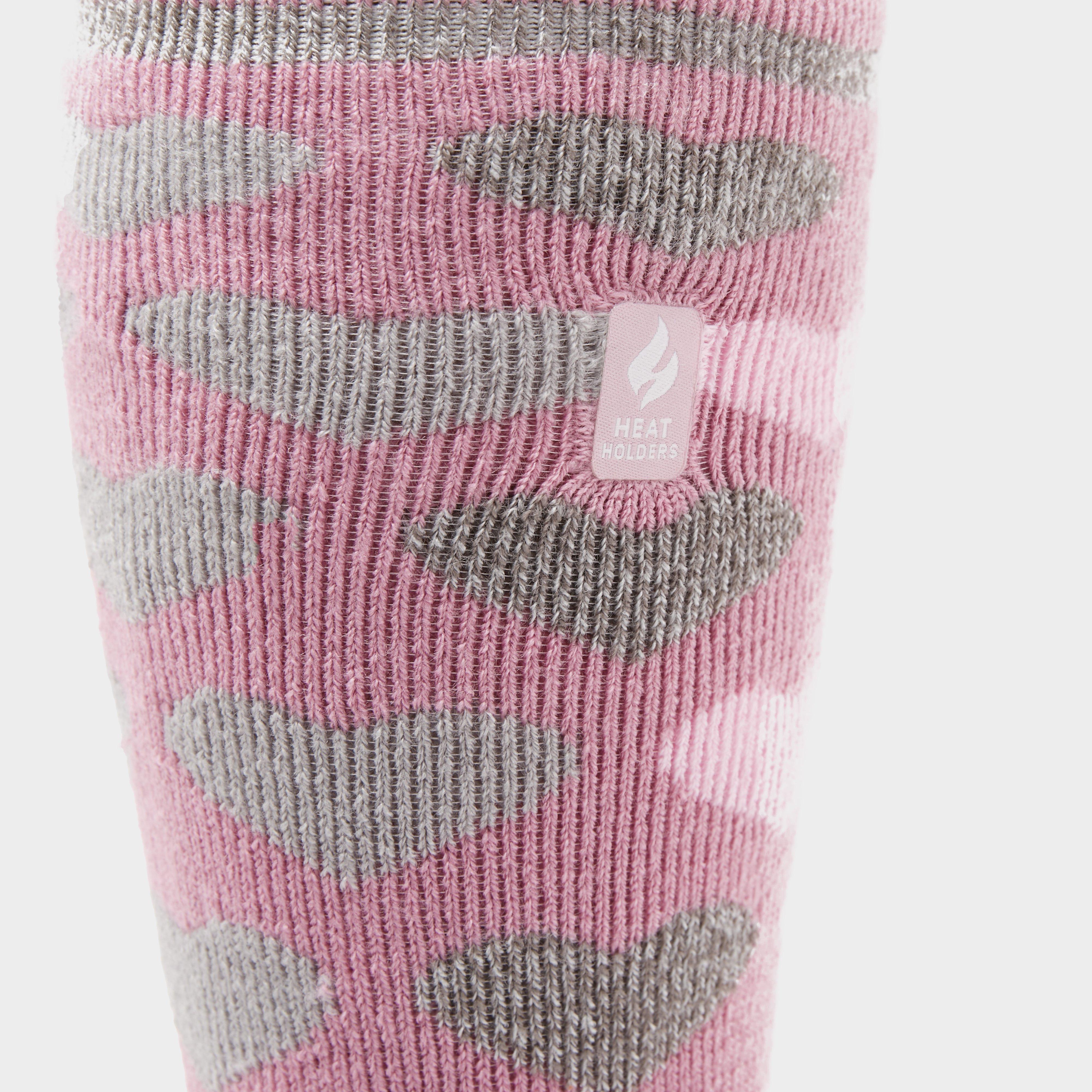 Ladies Equestrian Jacquard Lite Long Socks Jackson Mauve Hearts