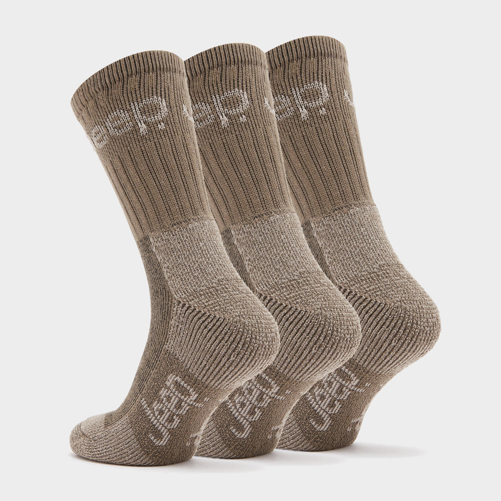 Mens Luxury Terrain 3 Pack Socks Khaki/Sand