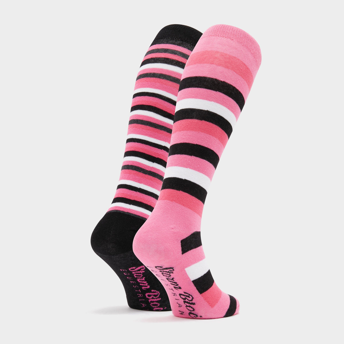 Womens Equestrian Stripe 2 Pack Socks Black/Pink
