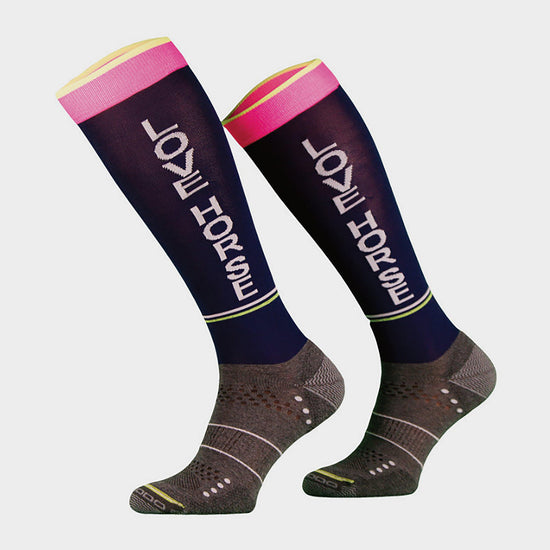 Adults Love Horses Socks Navy