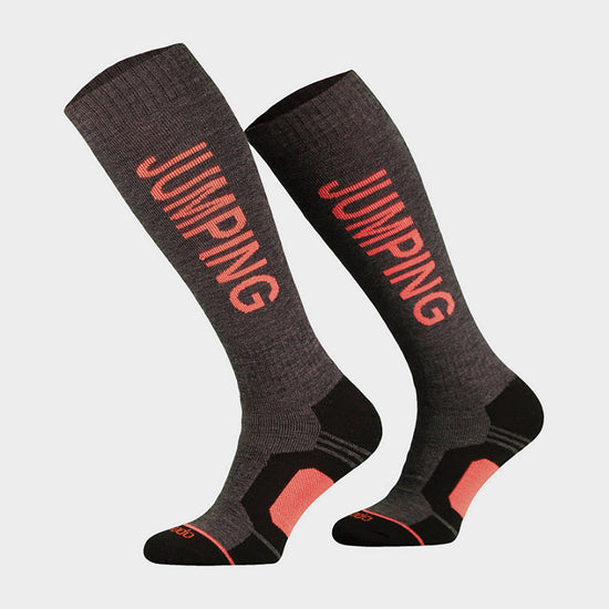 Jumping Socks Dark Grey/Salmon