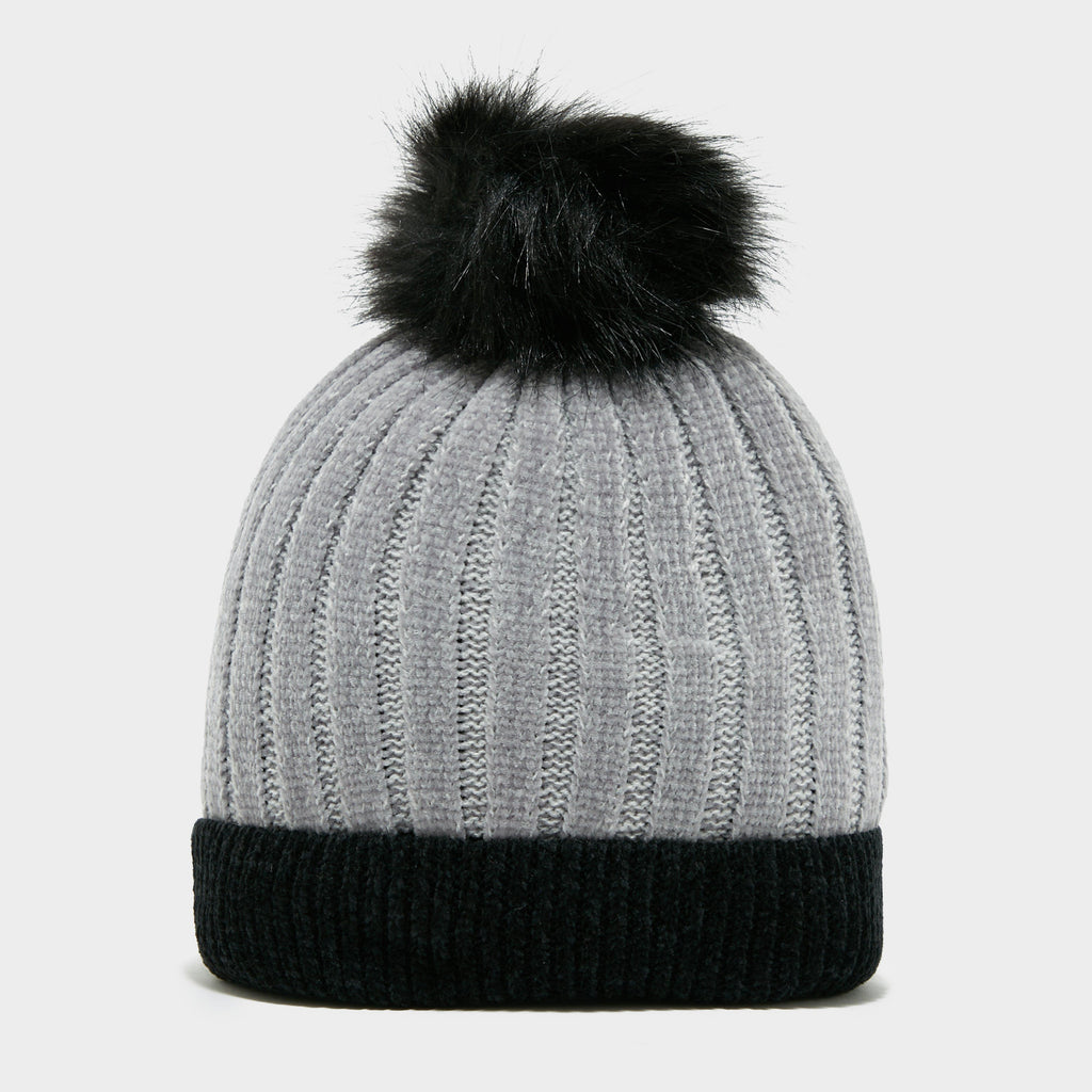 Womens Lakeside Pom Hat Grey/Black