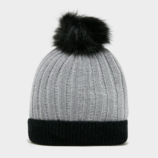 Womens Lakeside Pom Hat Grey/Black
