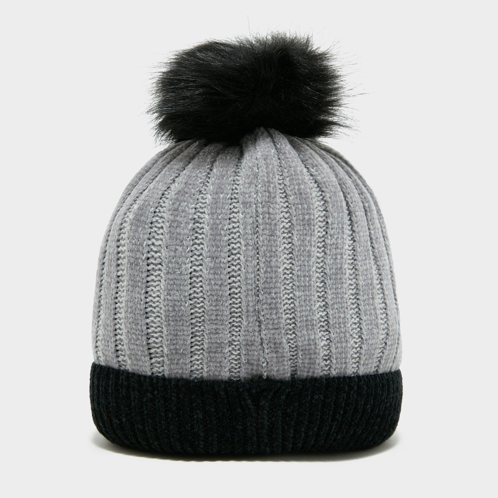 Womens Lakeside Pom Hat Grey/Black