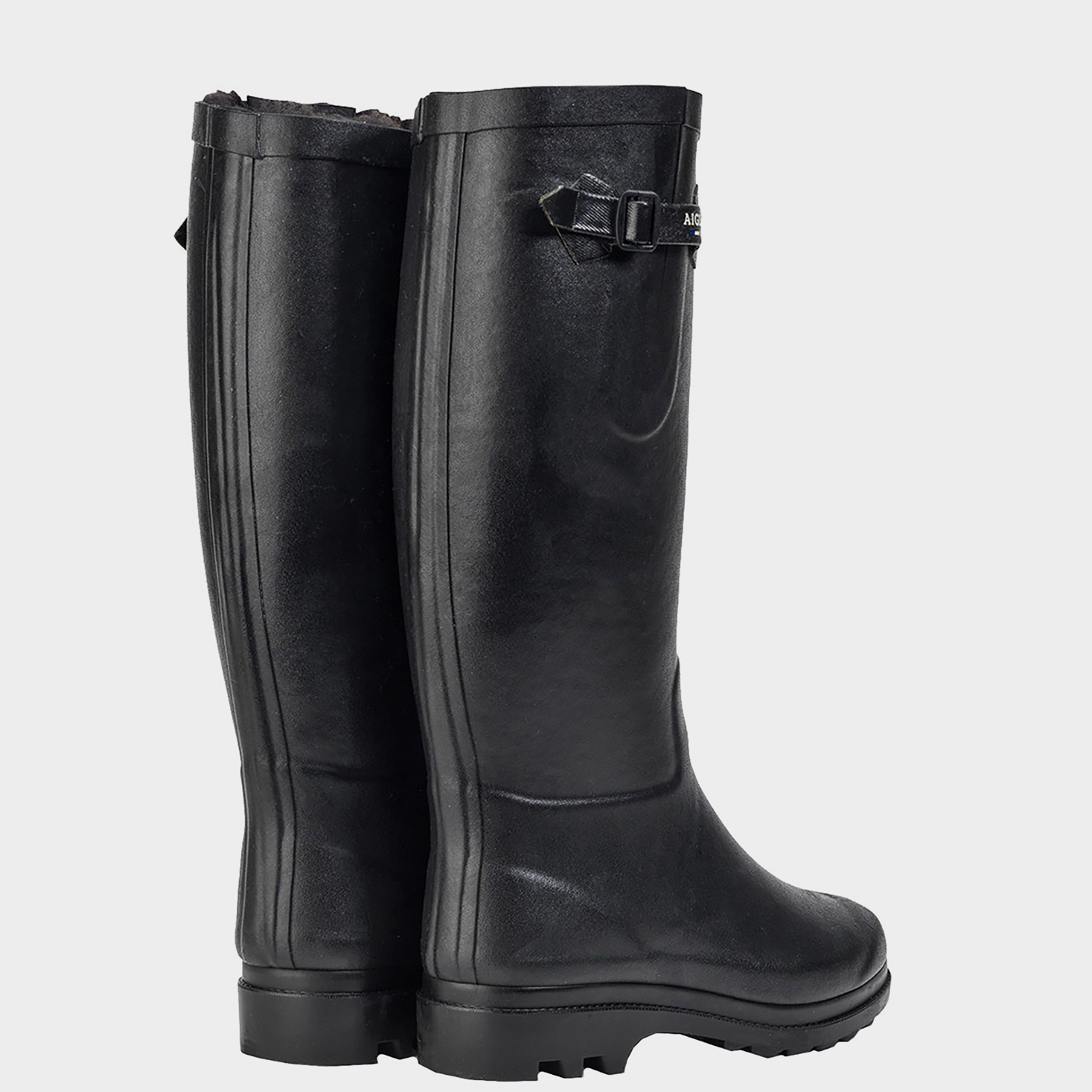Ladies Aiglentine Fur Lined II Wellington Boots Noir