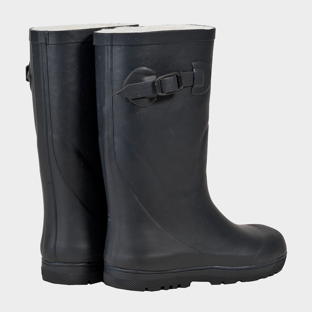 Childs Woody Pop Fur Wellington Boots Marine