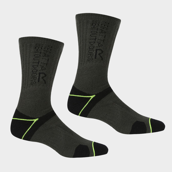Mens Blister Protection II Socks Black/Electric Lime