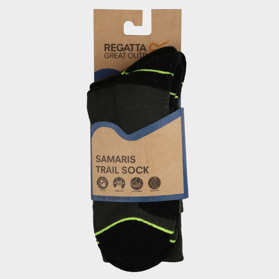 Mens Blister Protection II Socks Black/Electric Lime