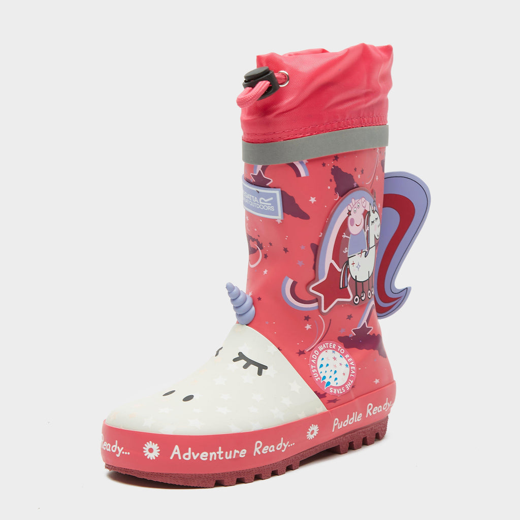 Childs Peppa Puddle Wellies Winterberry Unicorn