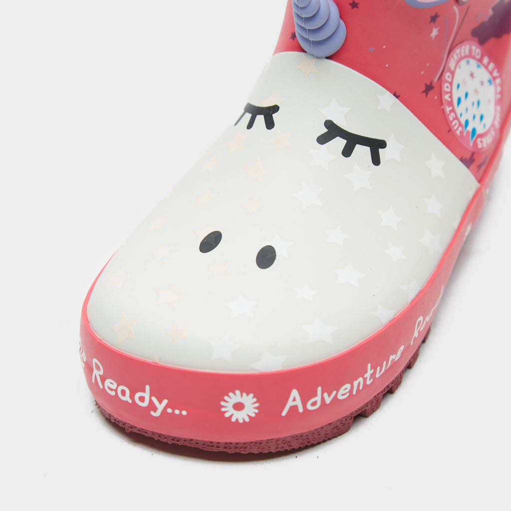Childs Peppa Puddle Wellies Winterberry Unicorn