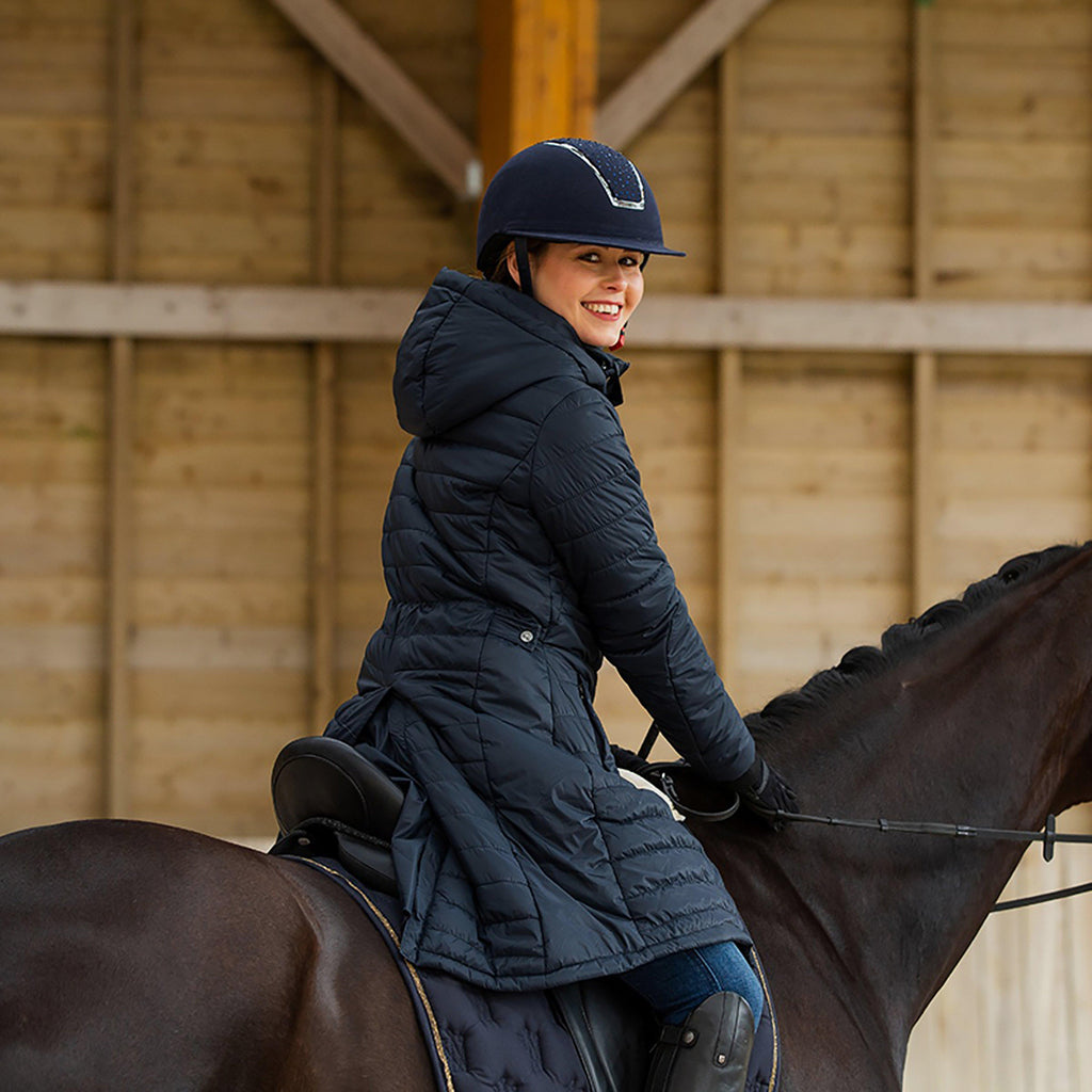 Womens Charlotte Long Riding Jacket Dark Navy