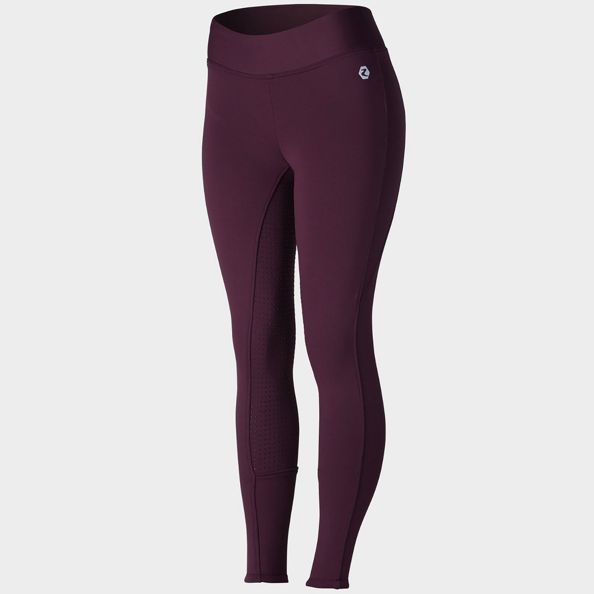 Ladies Active Silicone Full Seat Tights Eggplant Burgundy
