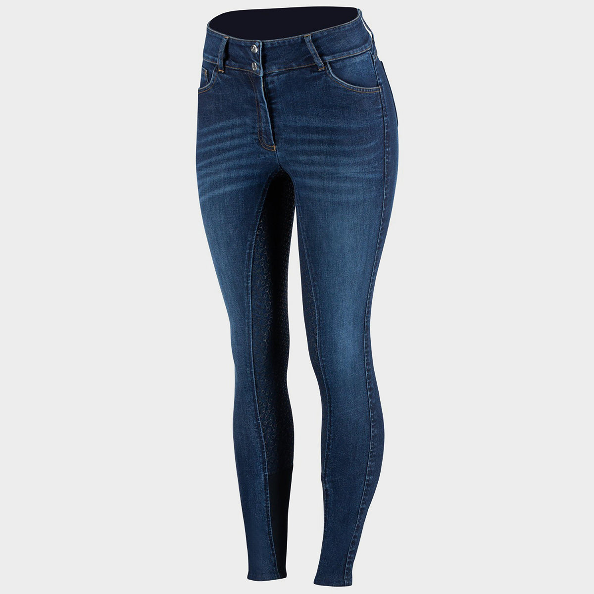 Ladies Kaia High Waisted Silicone Full Seat Breeches Denim