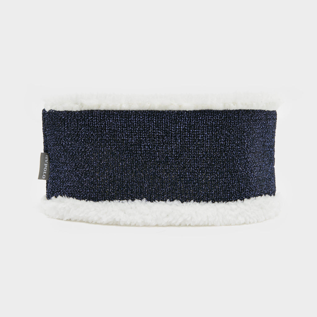 Lined Headband Navy Lurex