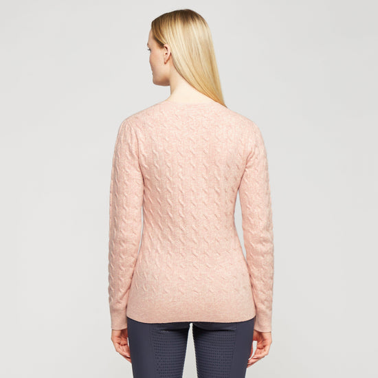 Womens Classy Cable Pullover Blush Mel