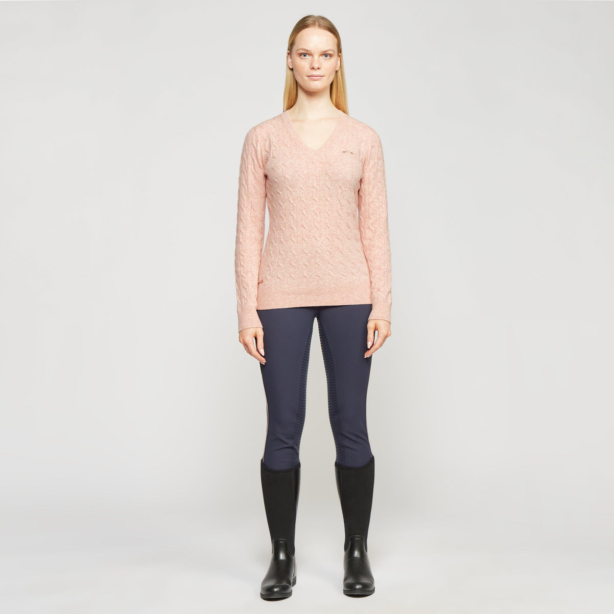 Womens Classy Cable Pullover Blush Mel
