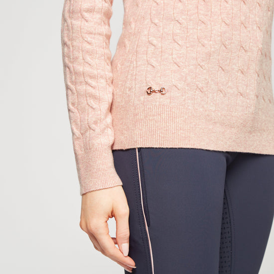 Womens Classy Cable Pullover Blush Mel