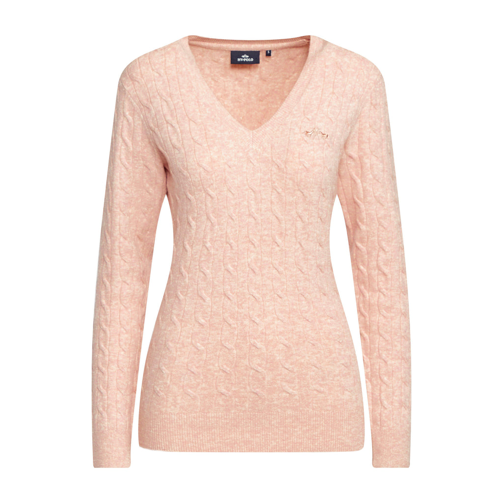 Womens Classy Cable Pullover Blush Mel