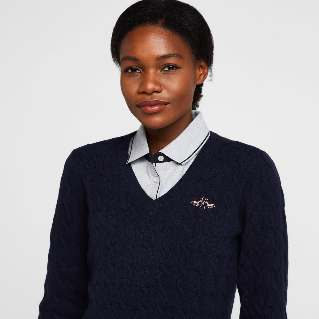 Classy Cable Pullover Navy