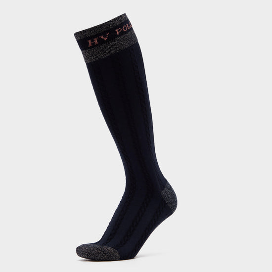 Cecile Cable Socks Navy