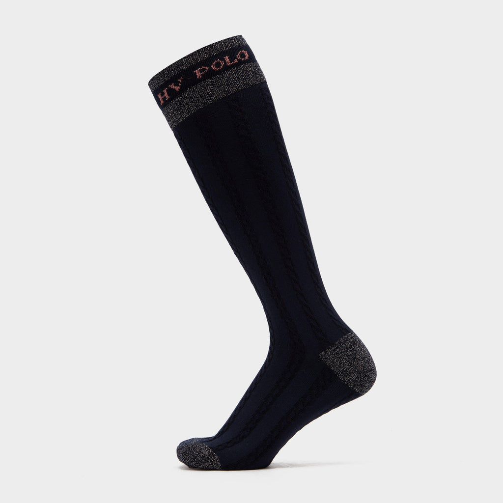 Cecile Cable Socks Navy