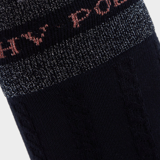 Cecile Cable Socks Navy