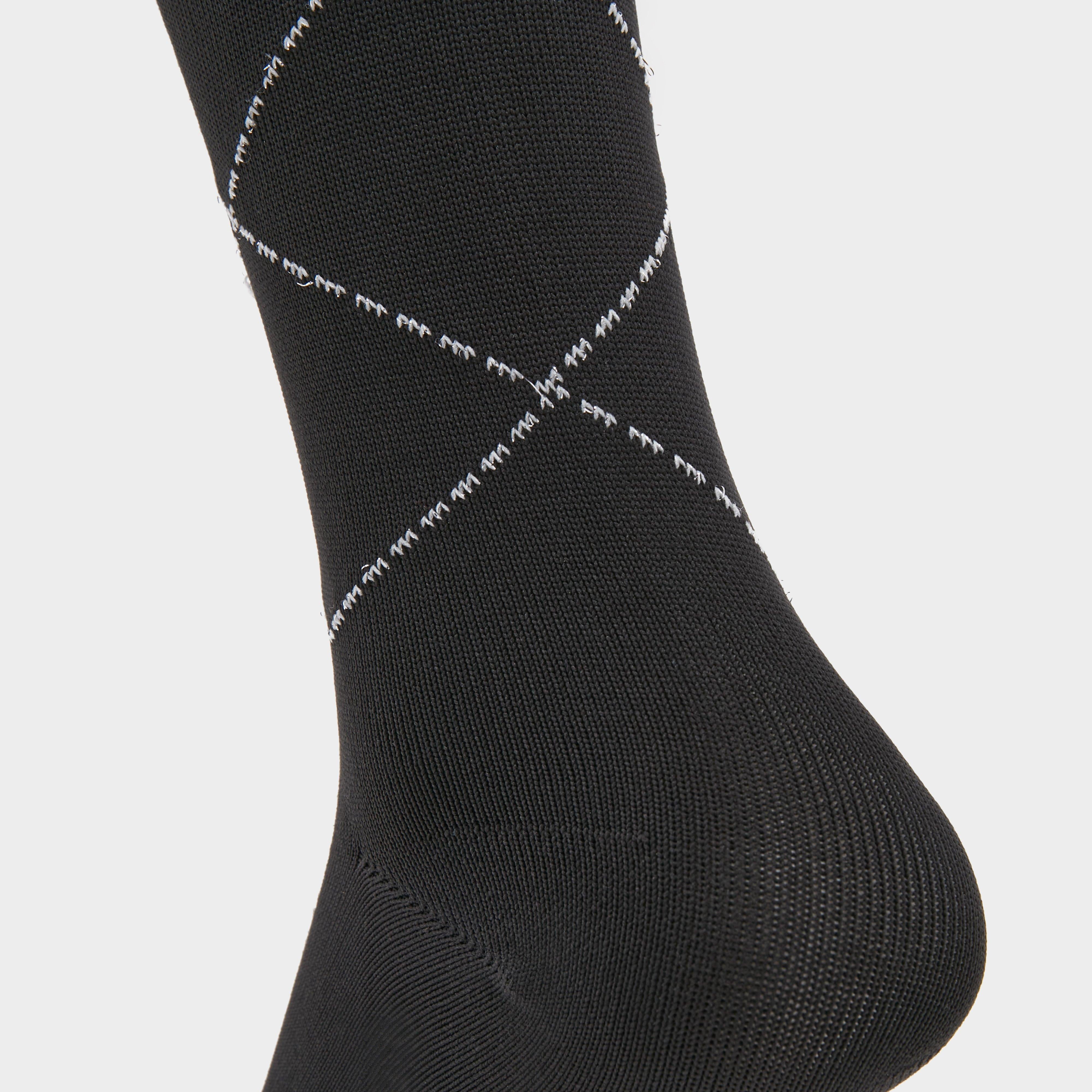 Womens Heart Long Socks Black
