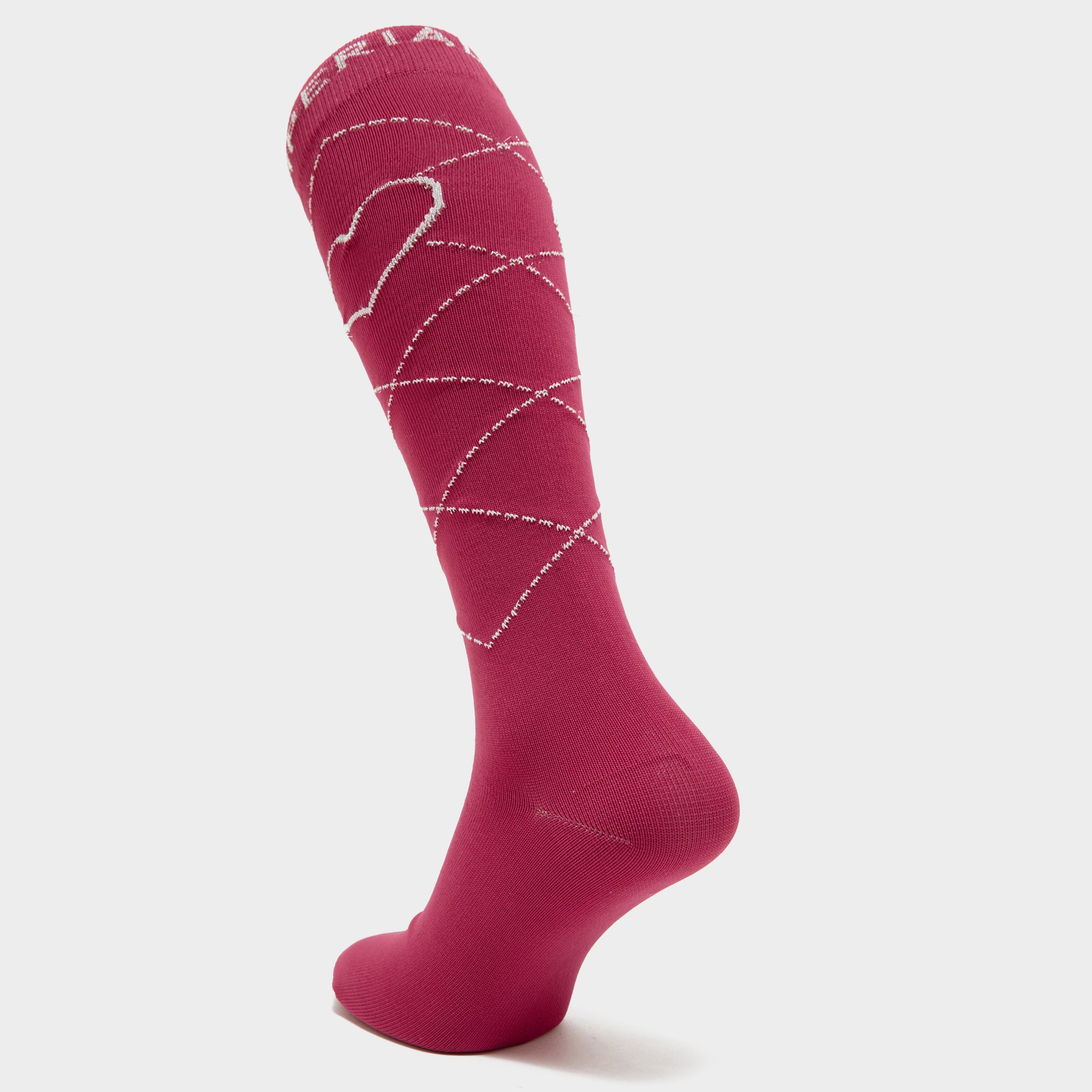 Womens Heart Long Socks Pink
