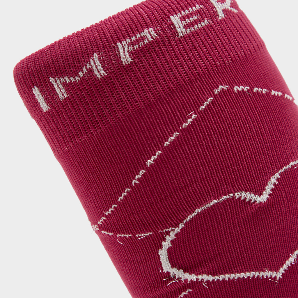 Womens Heart Long Socks Pink