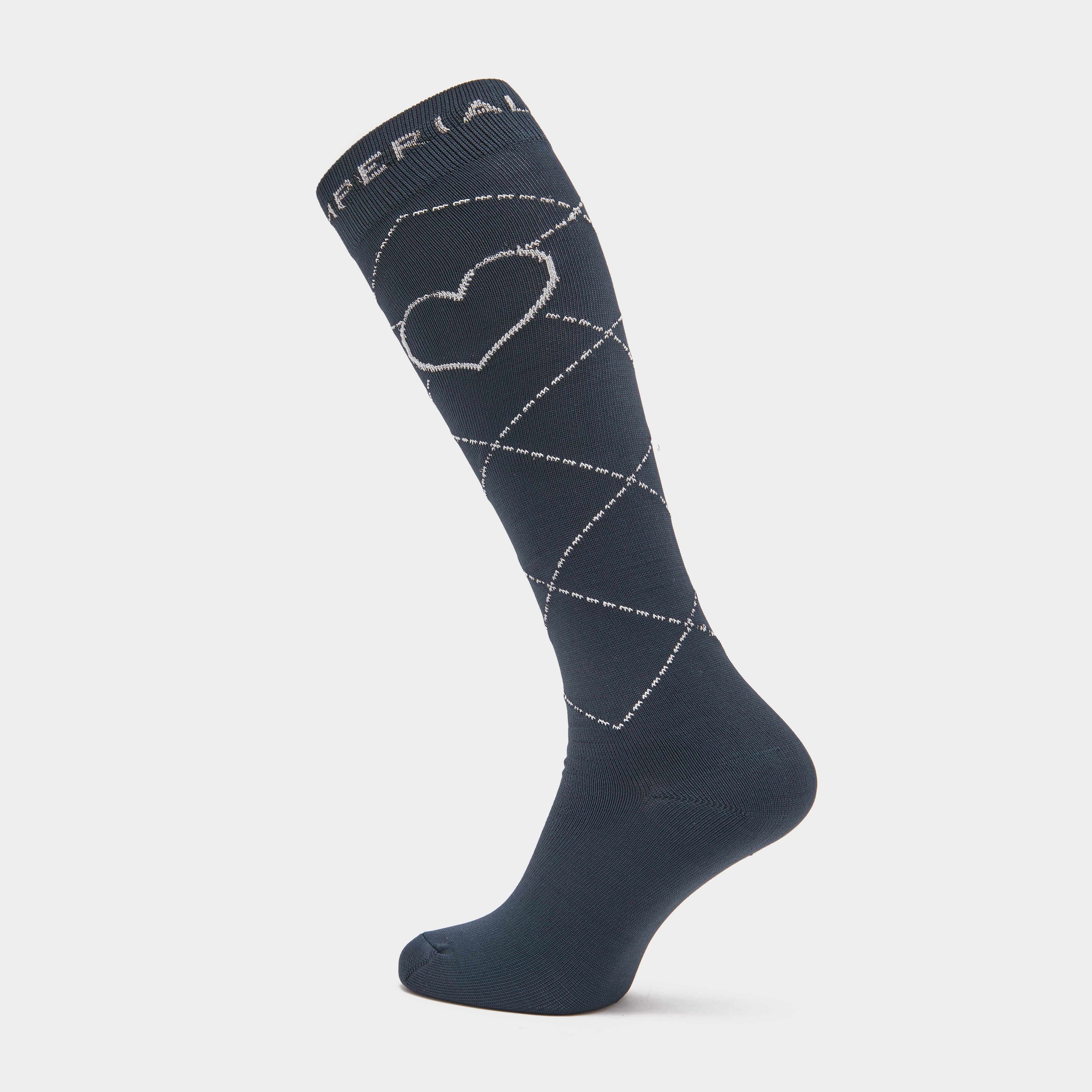 Heart Long Socks Navy