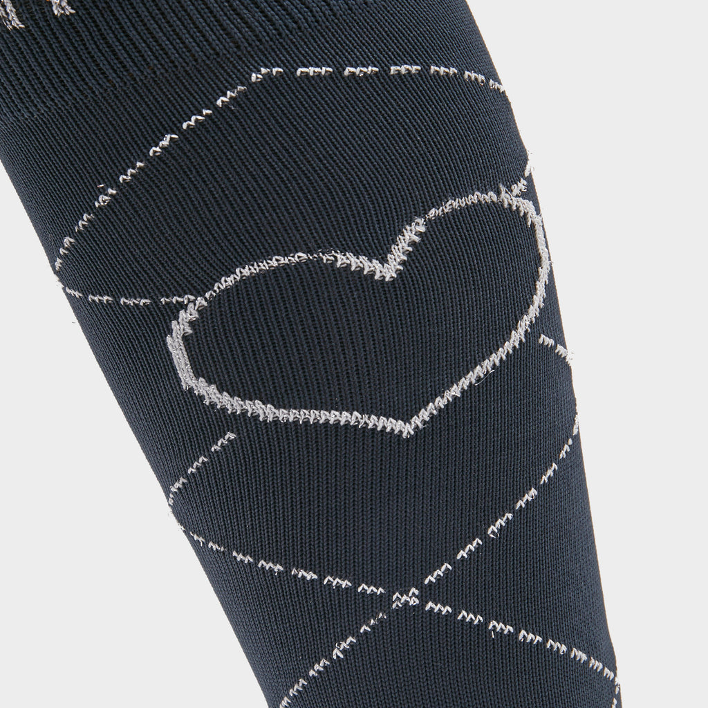 Heart Long Socks Navy