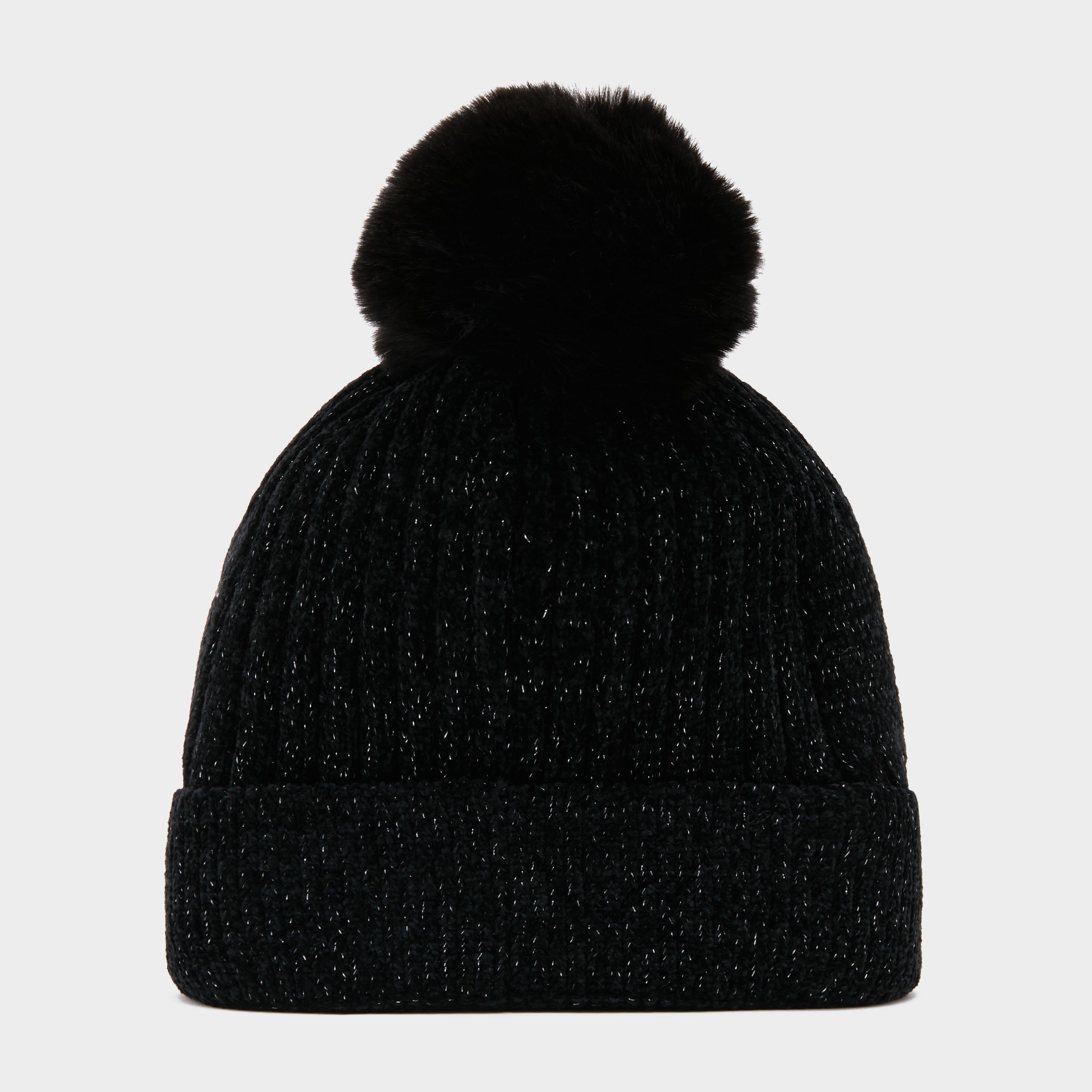 Womens Dusty Star Velvet Beanie Black