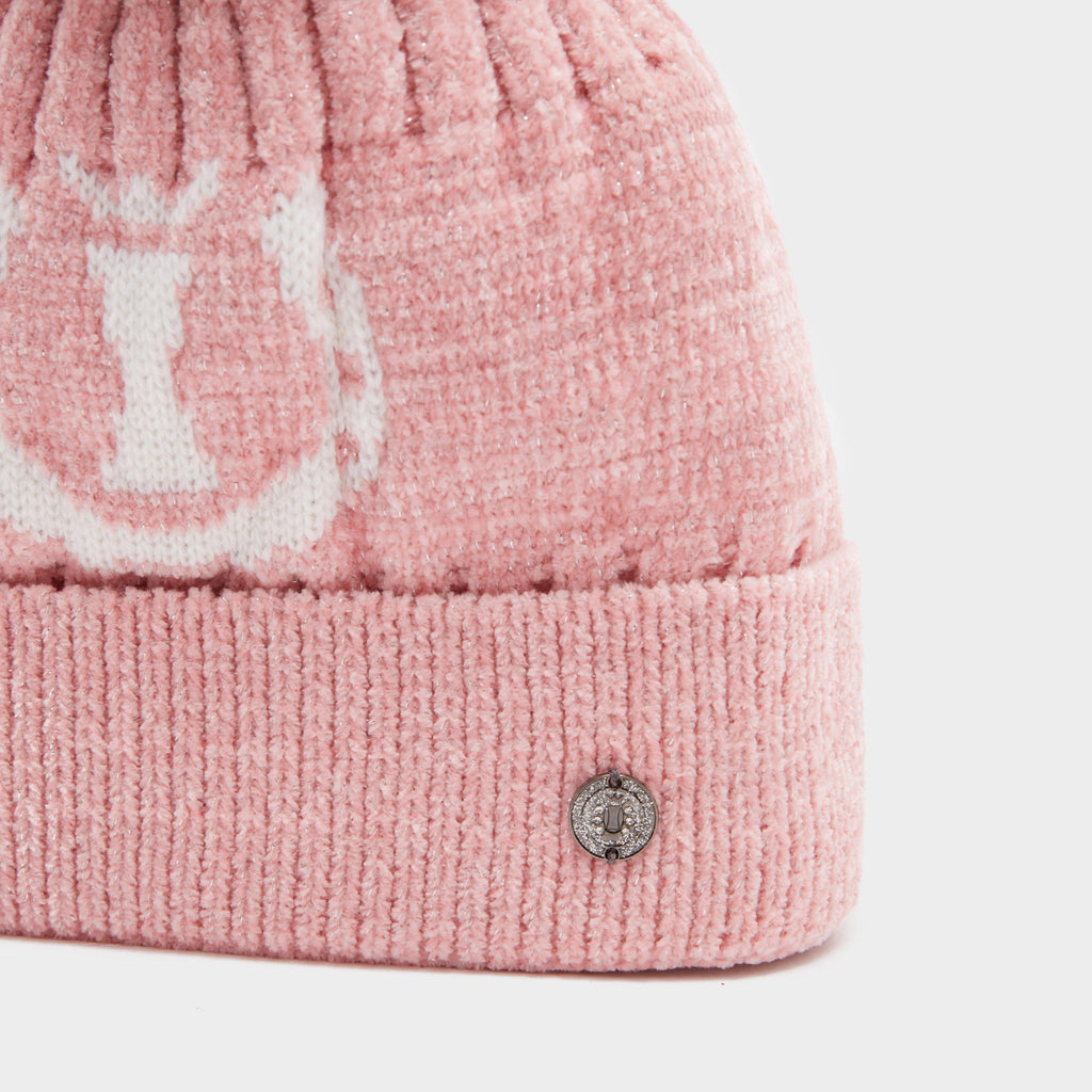 Womens Dusty Star Velvet Beanie Classy Pink