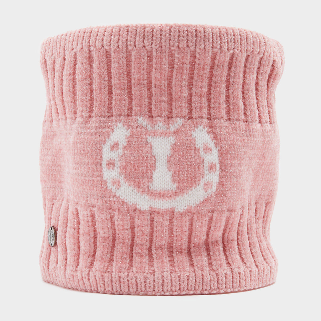 Womens Dusty Star Velvet Loop Scarf Classy Pink