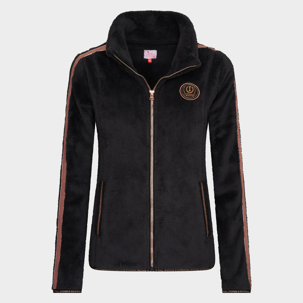 Ladies Furry Chic Fleece Jacket Black