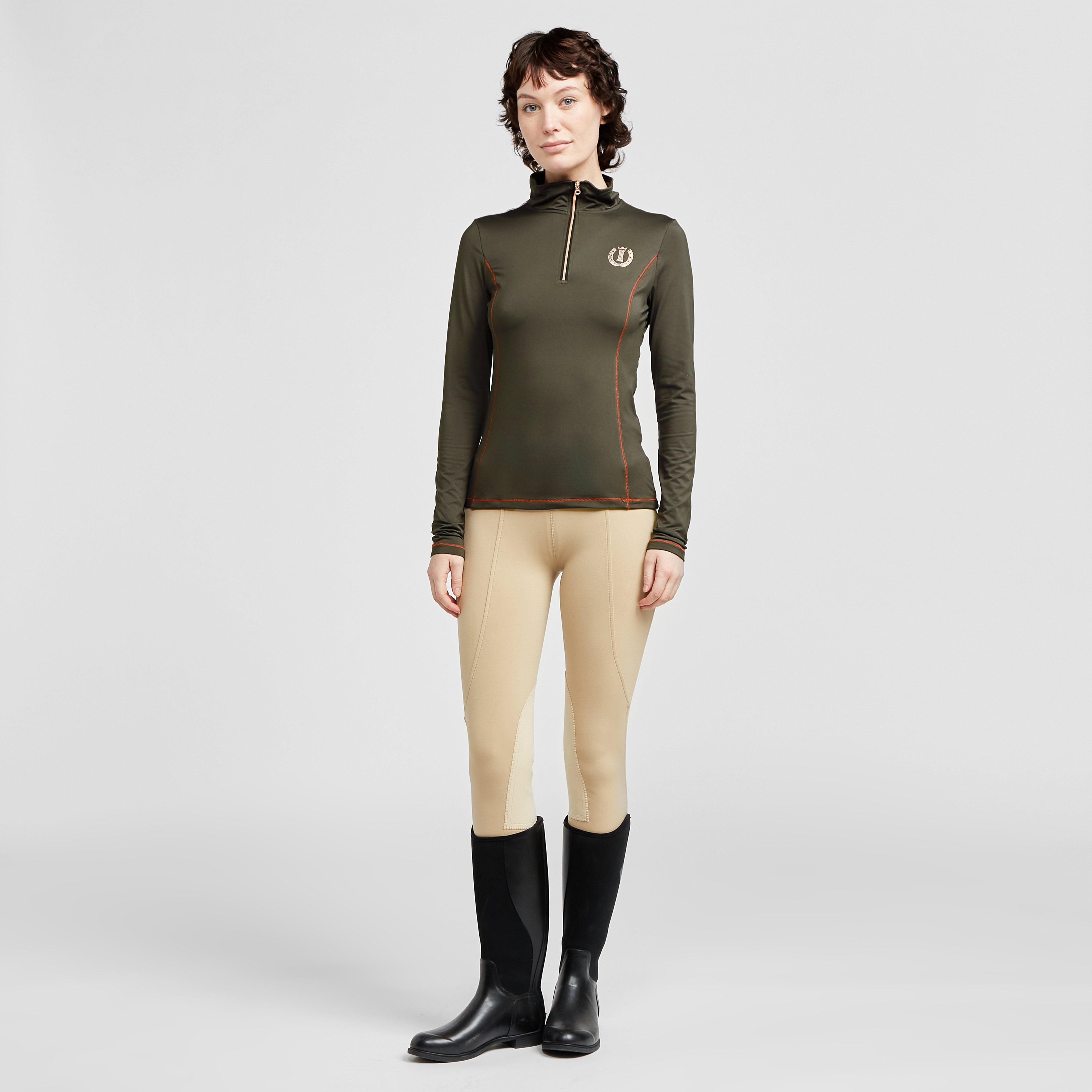 Womens Sporty Star 1/2 Zip Technical Top Dark Olive