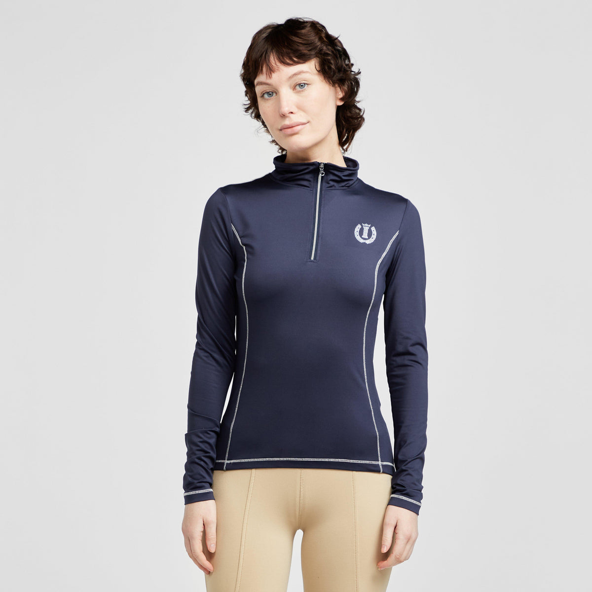 Womens Sporty Star 1/2 Zip Technical Top Navy