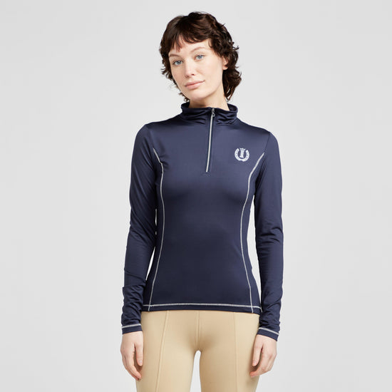 Womens Sporty Star 1/2 Zip Technical Top Navy