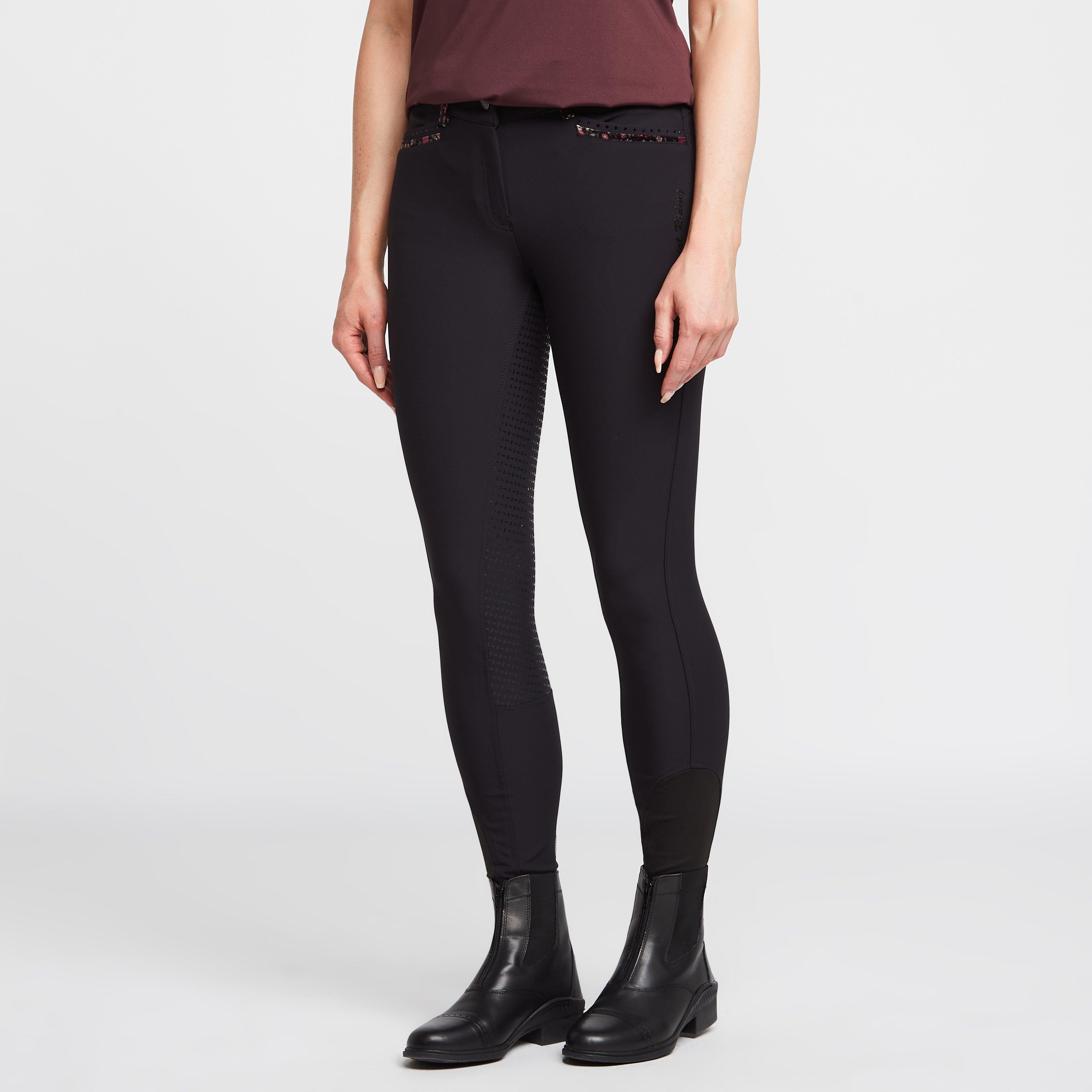 Womens El Capone Silicone Full Seats Breeches Black Flower