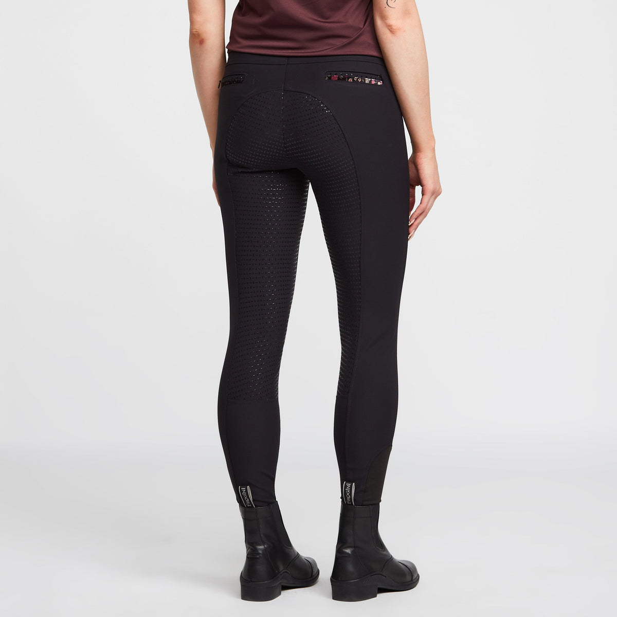 Womens El Capone Silicone Full Seats Breeches Black Flower